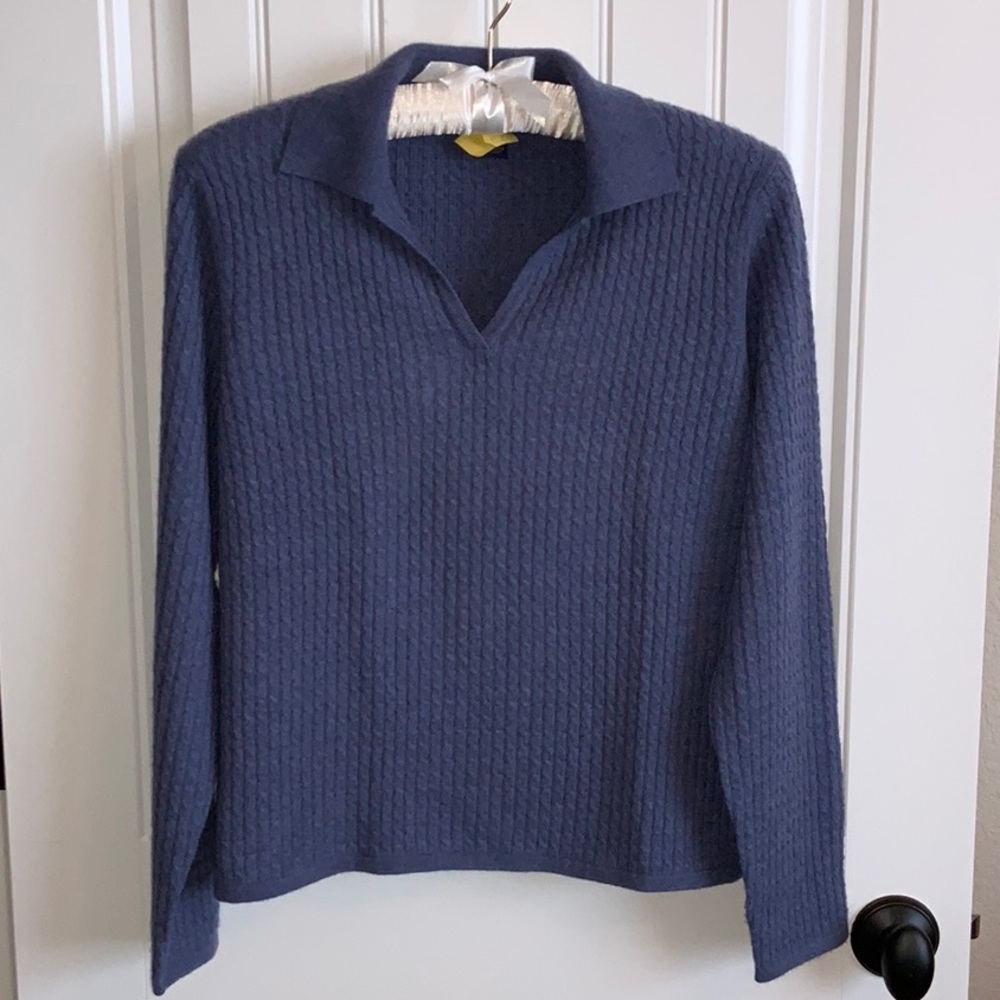 Charter Club 100 Percent Cashmere Cable-Knit V-neck Sweater